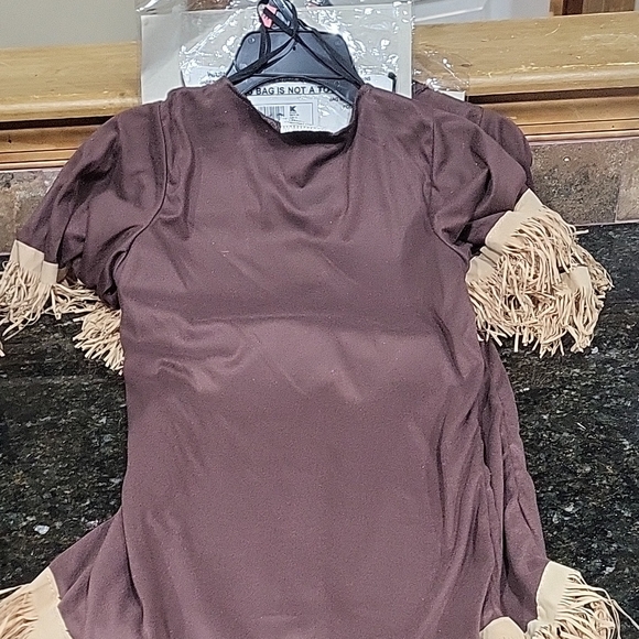 Native American Indian Style Brown Costume for Kids Size Medium - Picture 3 of 11